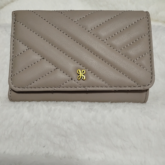 HOBO Handbags - HOBO Quilted Trifold Medium Leather  Wallet in Taupe  EUC